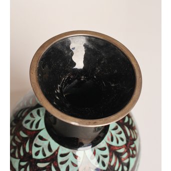 太田博明 尚美堂 純銀地七宝花瓶　Y011 