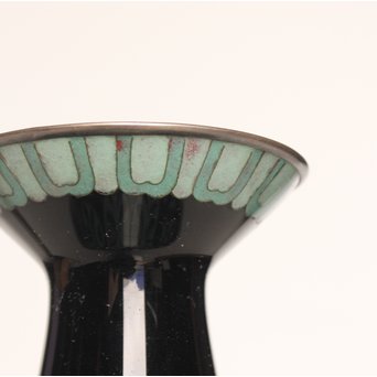 太田博明 尚美堂 純銀地七宝花瓶　Y011 