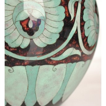 太田博明 尚美堂 純銀地七宝花瓶　Y011 