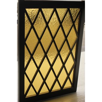 石目黄色ガラス戸菱形組子の建具　GD1200 