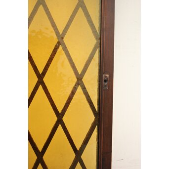 石目黄色ガラス戸菱形組子の建具　GD1200 