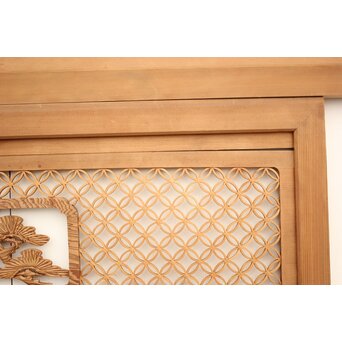 七宝組子と木彫の欄間 2枚1組　R2382 