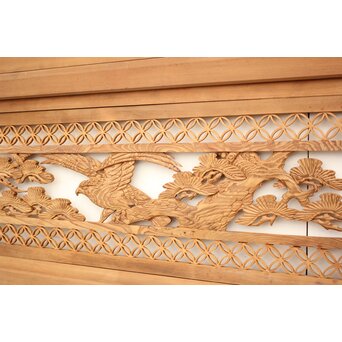 七宝組子と木彫の欄間 2枚1組　R2382 