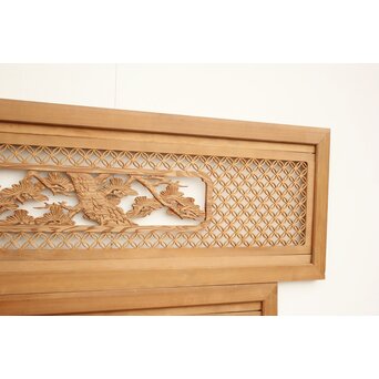 七宝組子と木彫の欄間 2枚1組　R2382 