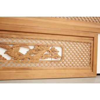 七宝組子と木彫の欄間 2枚1組　R2382 