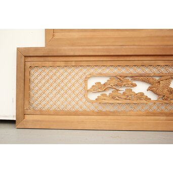 七宝組子と木彫の欄間 2枚1組　R2382 