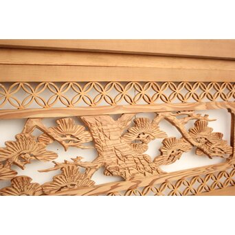 七宝組子と木彫の欄間 2枚1組　R2382 