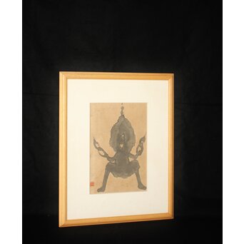 楽の字「仏」 水墨画　Z060 