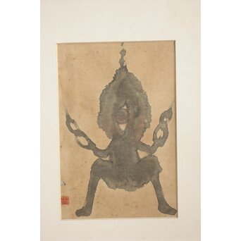 楽の字「仏」 水墨画　Z060 