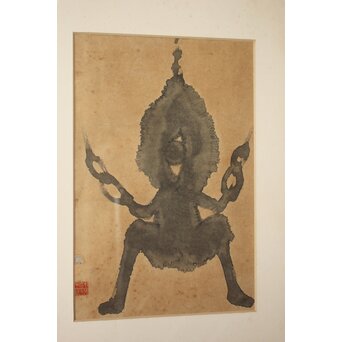 楽の字「仏」 水墨画　Z060 