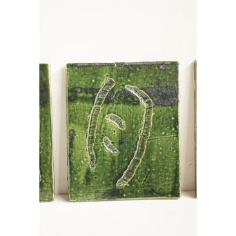 岩ヶ根窯[雪月花] 織部陶板　P089 