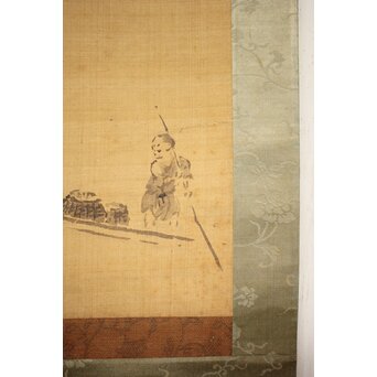 倣 岸駒 絹本 山水掛軸　Z062 