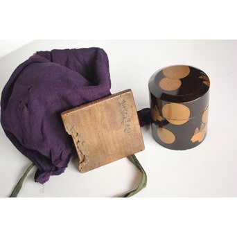 錫胎桐紋蒔絵 棗/中次　M083 