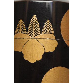 錫胎桐紋蒔絵 棗/中次　M083 