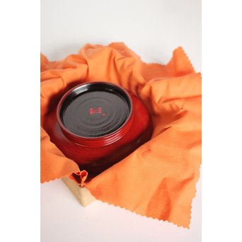 角有伊 輪島塗椿皿 朱塗 五客　Q037 