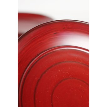 角有伊 輪島塗椿皿 朱塗 五客　Q037 