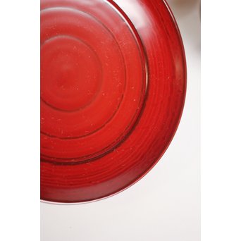 角有伊 輪島塗椿皿 朱塗 五客　Q037 