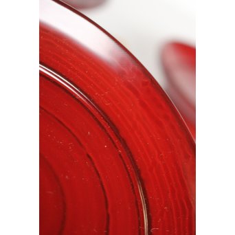 角有伊 輪島塗椿皿 朱塗 五客　Q037 