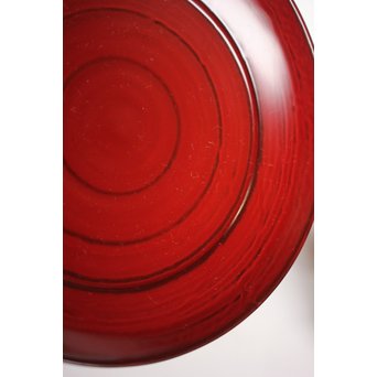 角有伊 輪島塗椿皿 朱塗 五客　Q037 