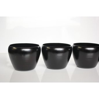 角有伊 輪島塗だるま椀 黒塗 五客　Q038 