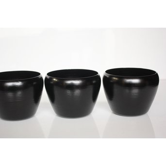 角有伊 輪島塗だるま椀 黒塗 五客　Q038 