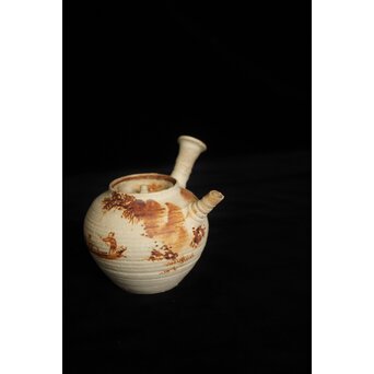 初代 三浦竹泉 赤壁図 茶瓶/茶銚　P092 