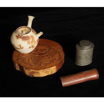 初代 三浦竹泉 赤壁図 茶瓶/茶銚　P092 