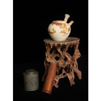 初代 三浦竹泉 赤壁図 茶瓶/茶銚　P092 