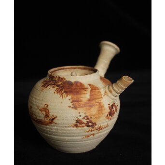 初代 三浦竹泉 赤壁図 茶瓶/茶銚　P092 