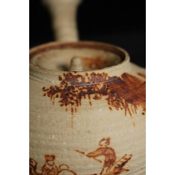 初代 三浦竹泉 赤壁図 茶瓶/茶銚　P092 