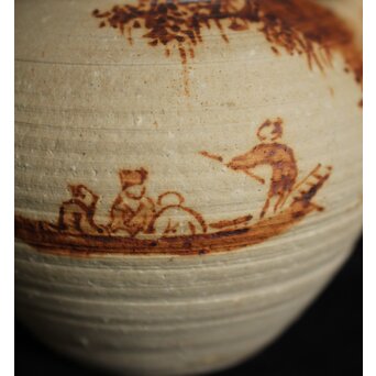 初代 三浦竹泉 赤壁図 茶瓶/茶銚　P092 