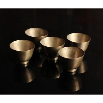 仏具 六器 砂張煎茶碗 5客　M084