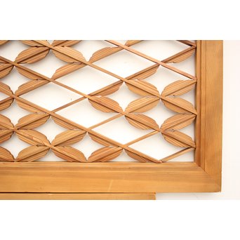 七宝繋ぎ崩しの組子中型欄間 2枚1組　R2389 