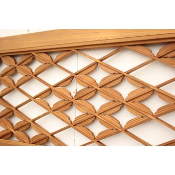 七宝繋ぎ崩しの組子中型欄間 2枚1組　R2389 