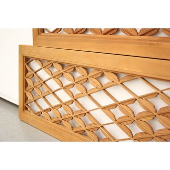 七宝繋ぎ崩しの組子中型欄間 2枚1組　R2389 