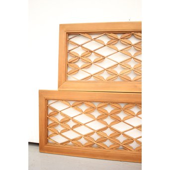 七宝繋ぎ崩しの組子中型欄間 2枚1組　R2389 