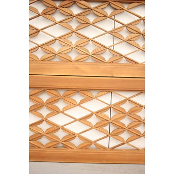 七宝繋ぎ崩しの組子中型欄間 2枚1組　R2389 