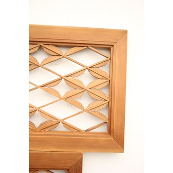 七宝繋ぎ崩しの組子中型欄間 2枚1組　R2389 