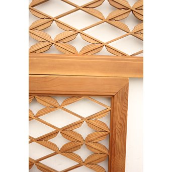 七宝繋ぎ崩しの組子中型欄間 2枚1組　R2389 