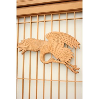 鶴松木彫 書院欄間5枚1組　R2391 