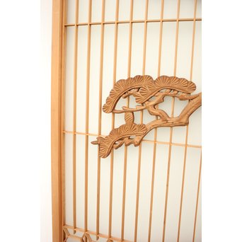 鶴松木彫 書院欄間5枚1組　R2391 