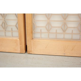 鶴松木彫 書院欄間5枚1組　R2391 