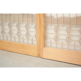 鶴松木彫 書院欄間5枚1組　R2391 