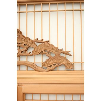 鶴松木彫 書院欄間5枚1組　R2391 