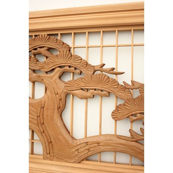 鶴松木彫 書院欄間5枚1組　R2391 