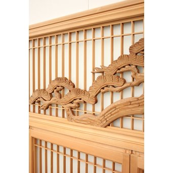 鶴松木彫 書院欄間5枚1組　R2391 