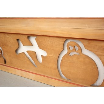 雪だるまの透かし欄間 2枚1組　R2394Y 