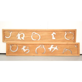 雪だるまの透かし欄間 2枚1組　R2394Y