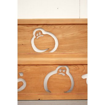 雪だるまの透かし欄間 2枚1組　R2394Y 