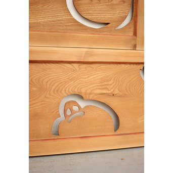 雪だるまの透かし欄間 2枚1組　R2394Y 